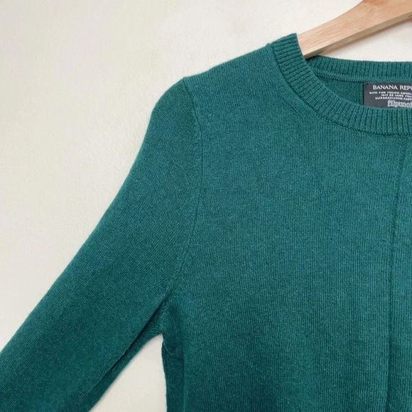 Banana Republic Womens XS Crew Neck Green Filpucci Cashmere Sweater - Picture 4 of 12